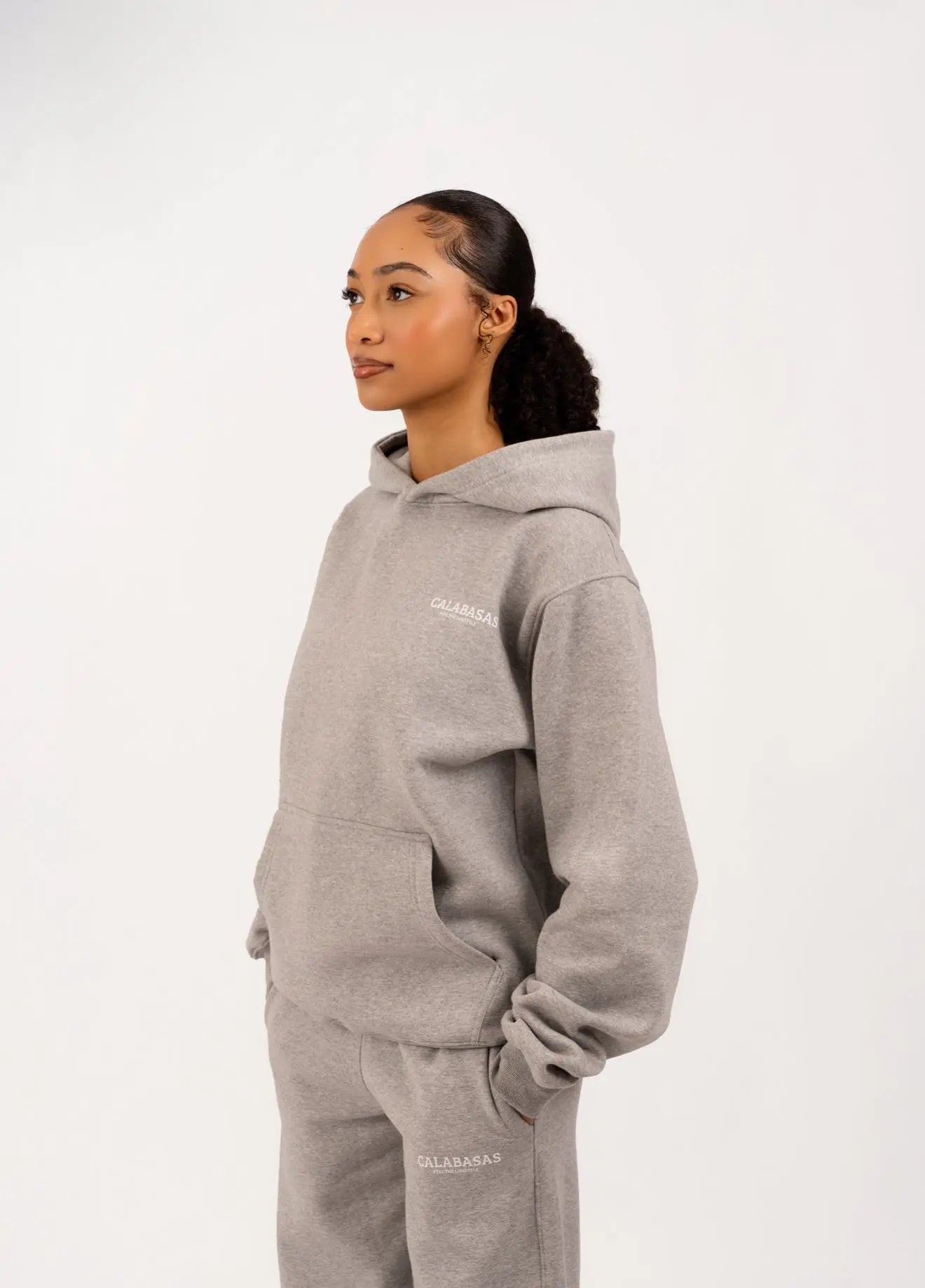 Gray Oversized Hoodie CALABASAS