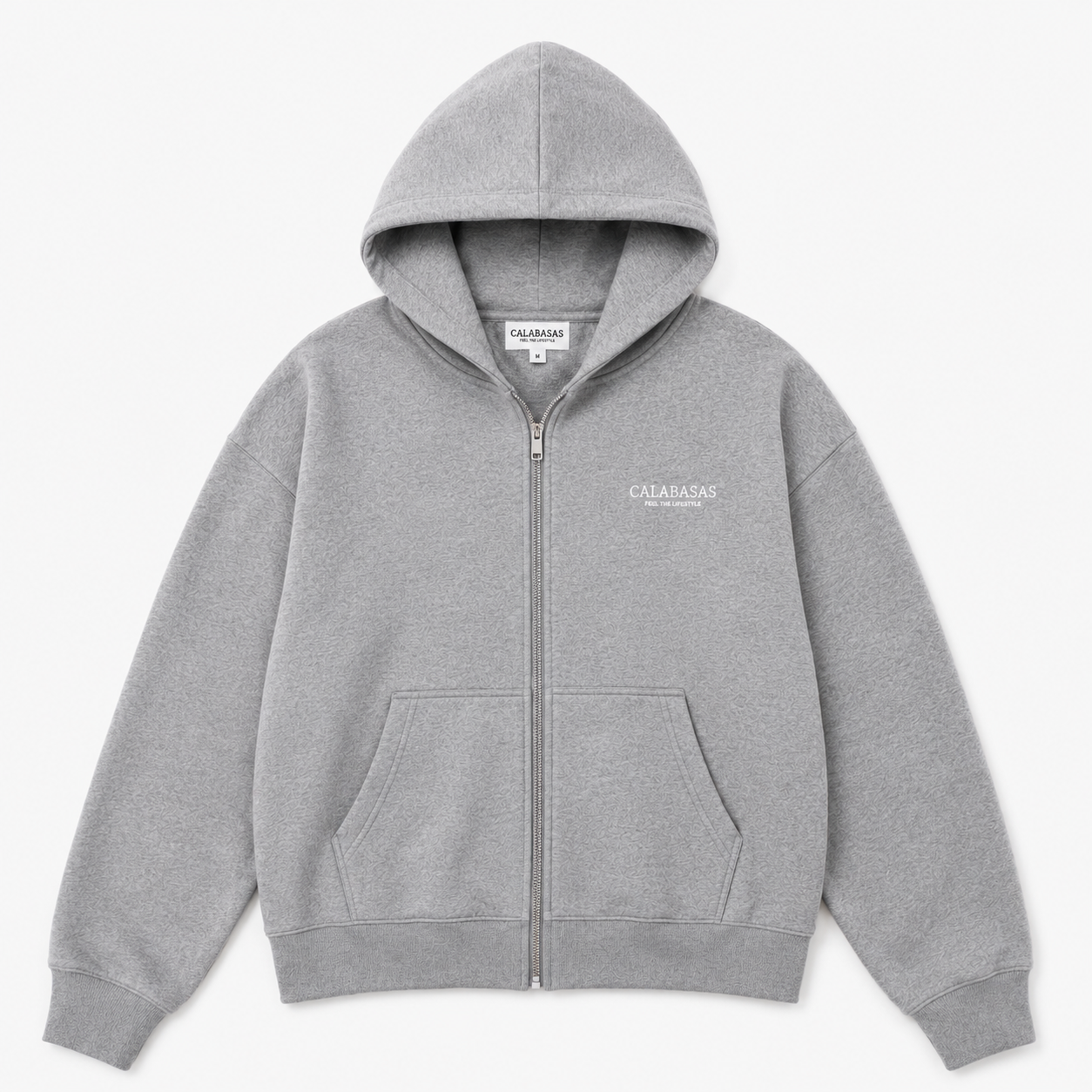 Grey Zip Hoodie CALABASAS