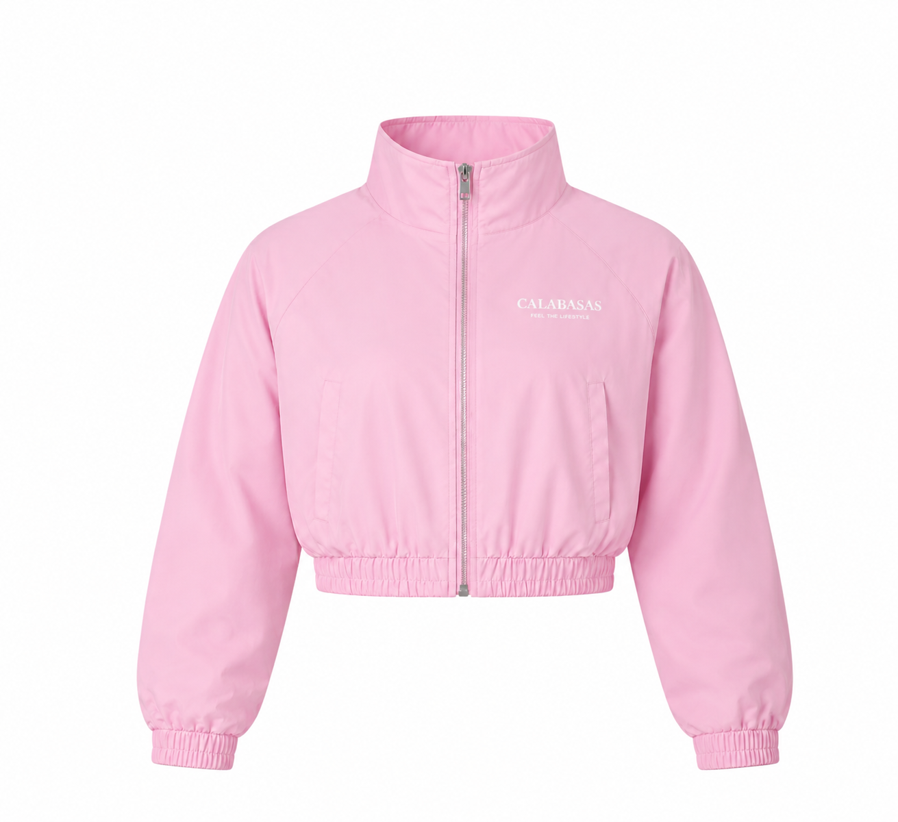 Pink Cropped Windbreaker CALABASAS