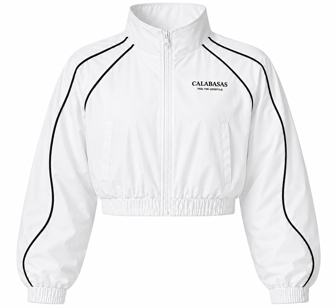 Black Line Cropped Windbreaker CALABASAS