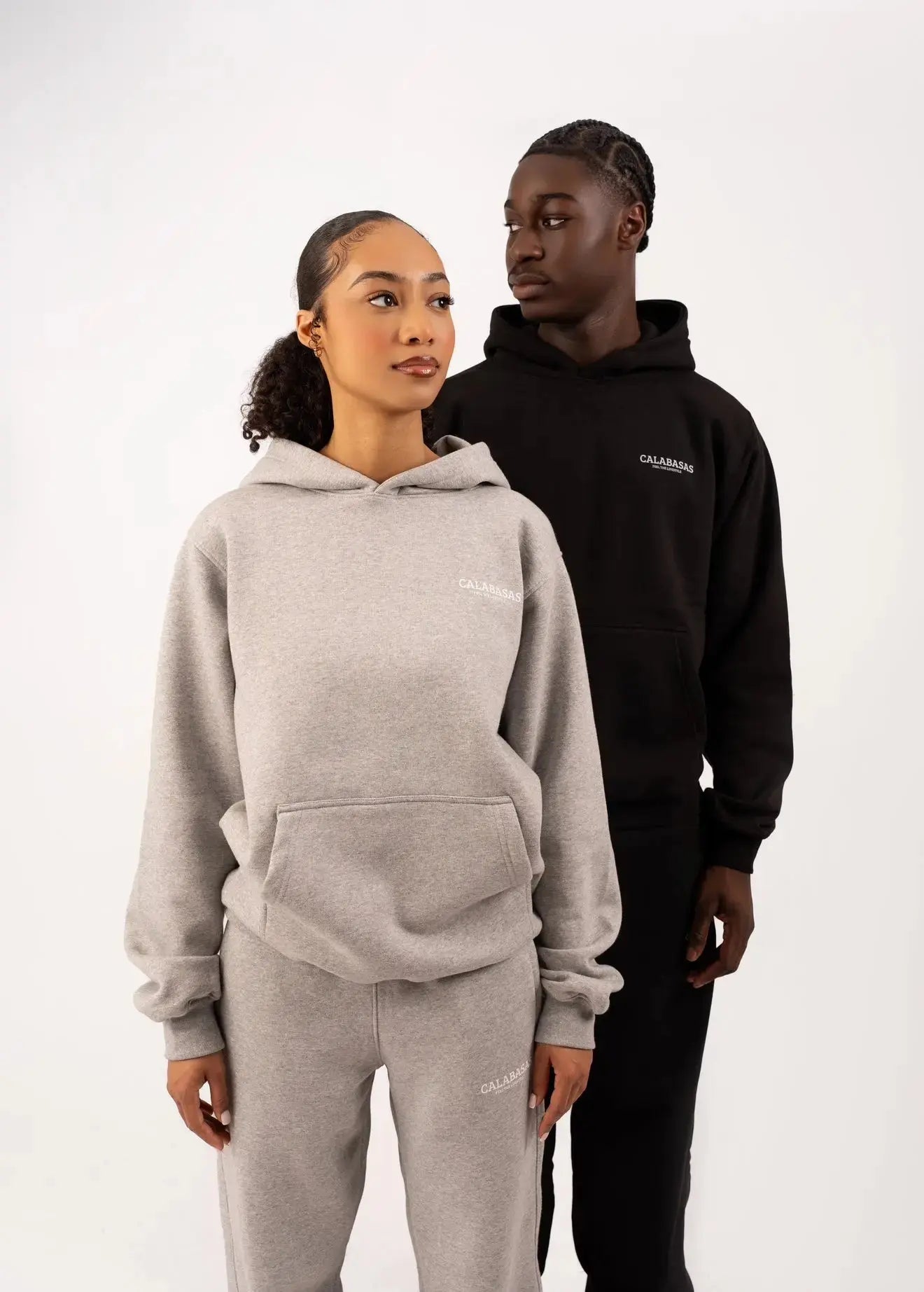 Gray Oversized Hoodie CALABASAS