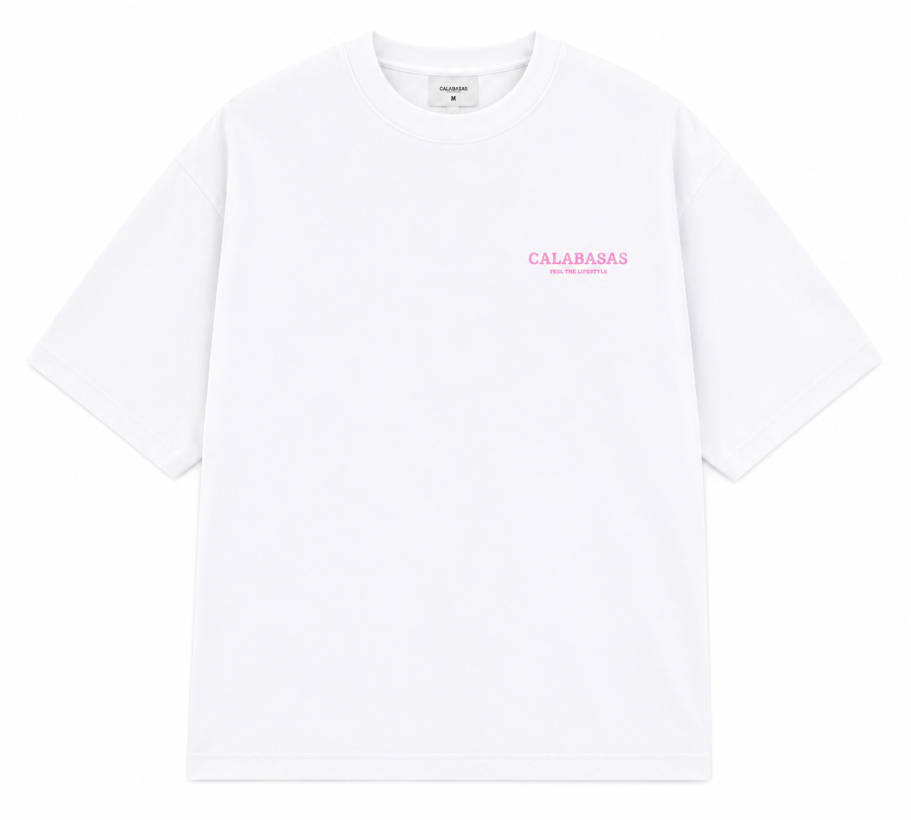 Pink white Tee CALABASAS