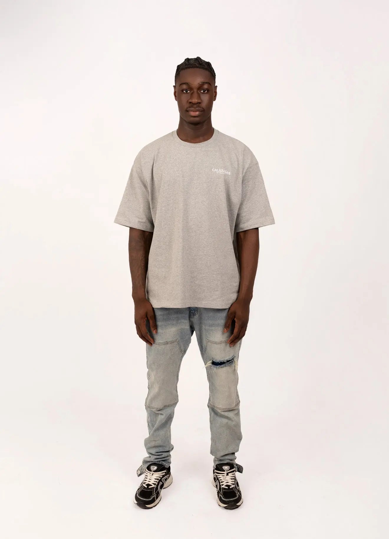 Oversized Gray T-Shirt CALABASAS