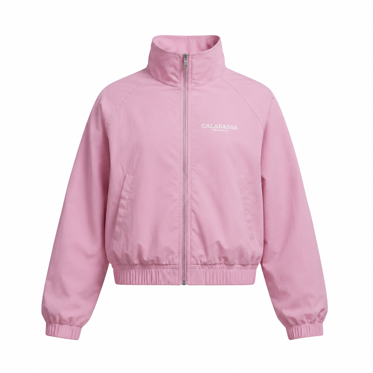 Pink Cropped Windbreaker CALABASAS