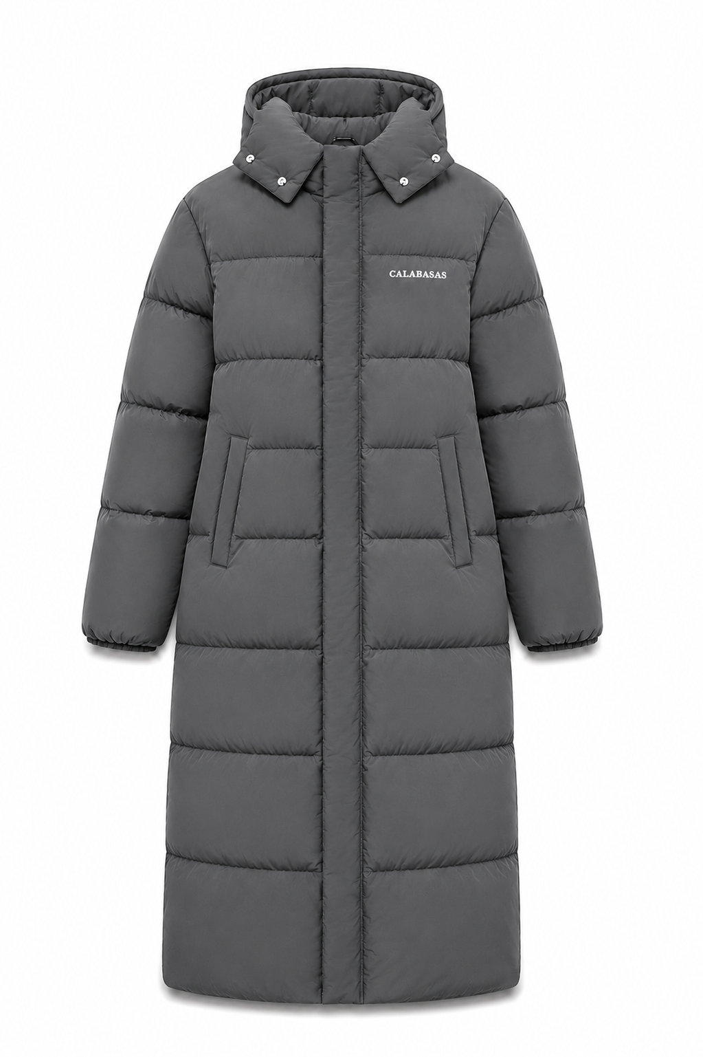 Grey Long Puffer Jacket CALABASAS