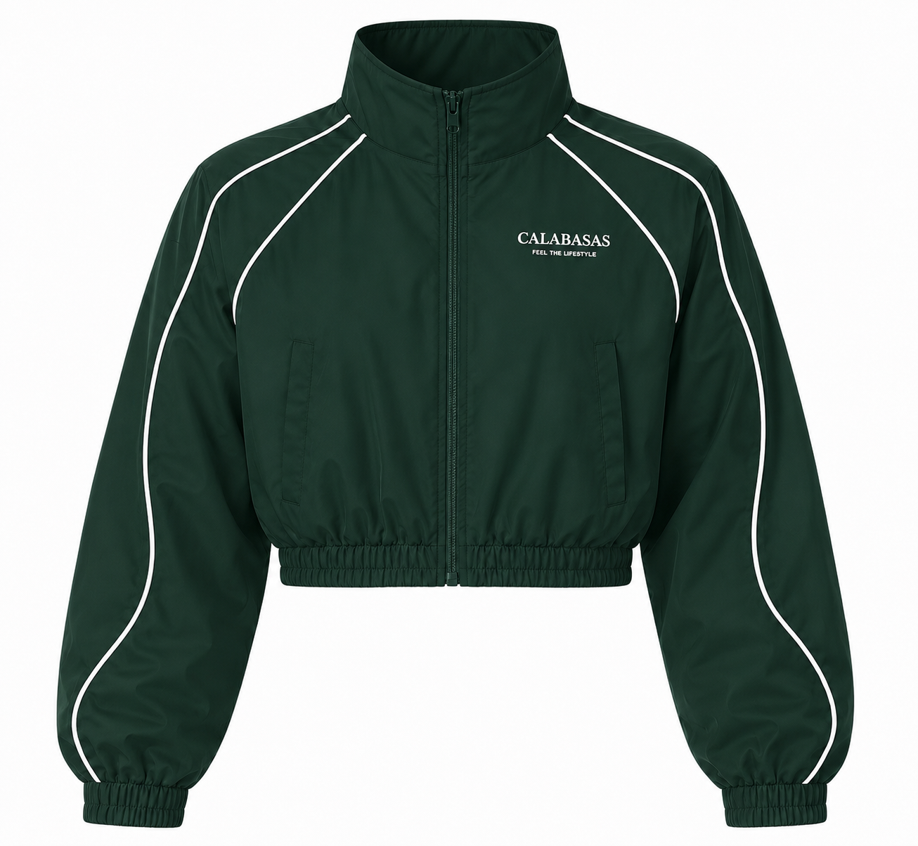 Khaki Cropped Windbreaker CALABASAS