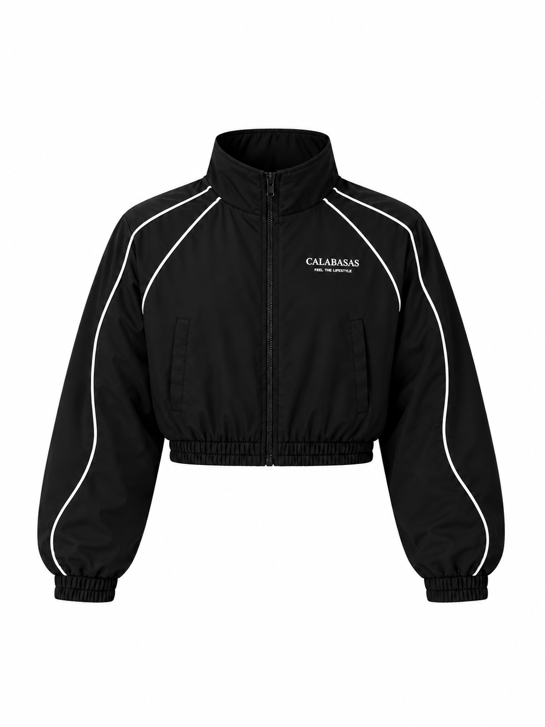 Black Cropped Windbreaker CALABASAS